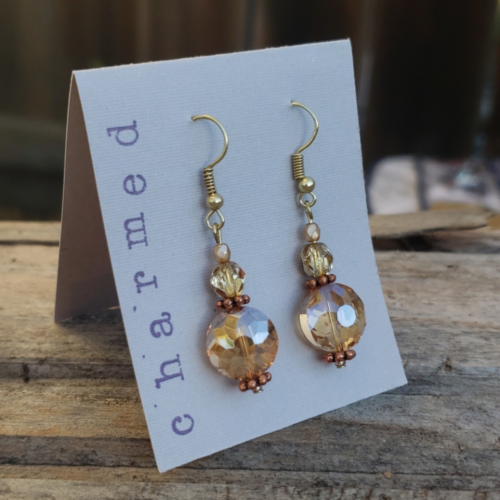 Golden Sparkly Earings